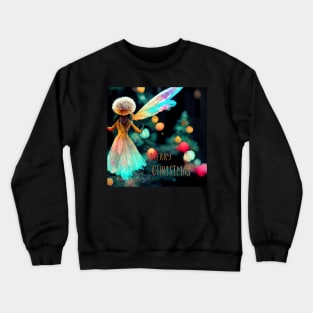 Merry Christmas - magical fairy on Xmas night Crewneck Sweatshirt